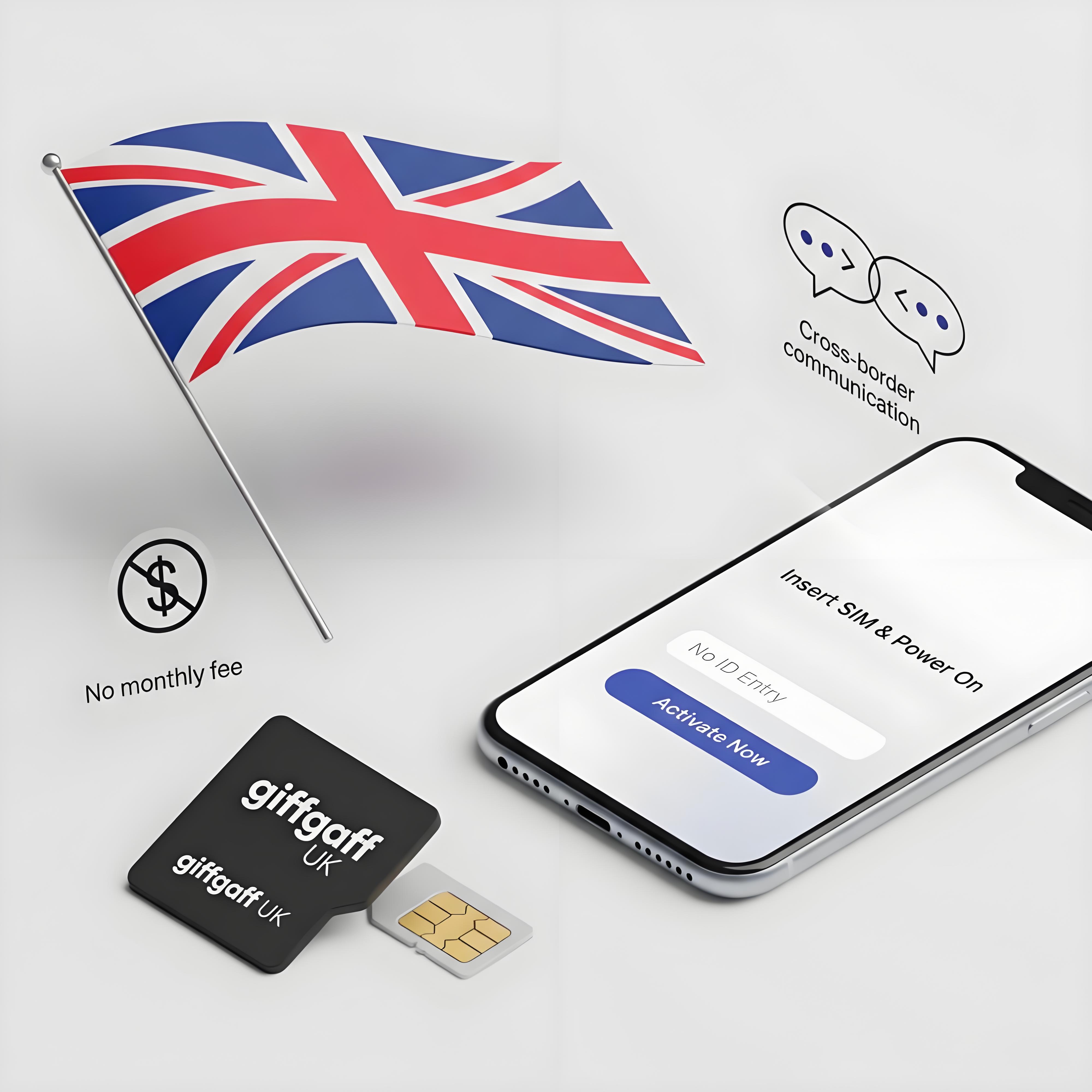 跨境人必备：giffgaff英国实体卡神器：免实名，免月租，仅需10英镑即可保号10年以上